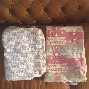 VTG Atelier Martex Ancient Echos 90s twin flat + fitted sheet set Aztec western